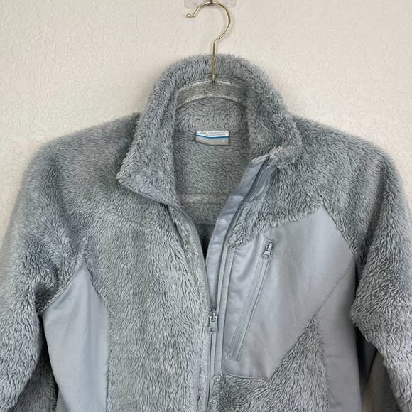 COLUMBIA Fill Zip Fuzzy Gray Jacket Size S - Picture 7 of 9